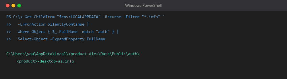 PowerShell 搜出凭据文件的完整路径